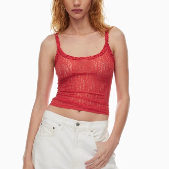 ARITZIA - Piccadilly Red Lace Camisole - Picture 1 of 3
